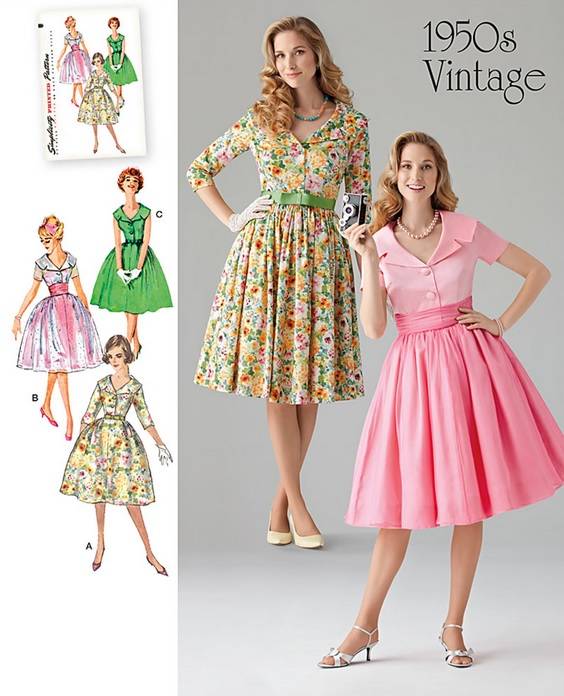 Simplicity - 1459  patroon Vintage jurk