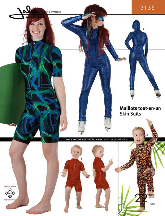 Jalie 3135 Skin suits - balletpakje, surfpak (wetsuit), turnpakje, kunstschaatspakje of gymnastiekpakje