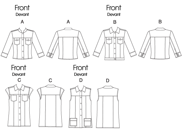 Butterick 5616 Jasje in jeanslook