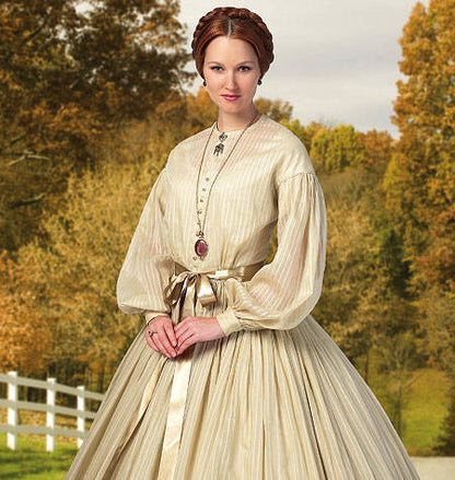 Butterick 5830 - Historische jurk geïnspireerd door de periode van de Amerikaanse burgeroorlog. 