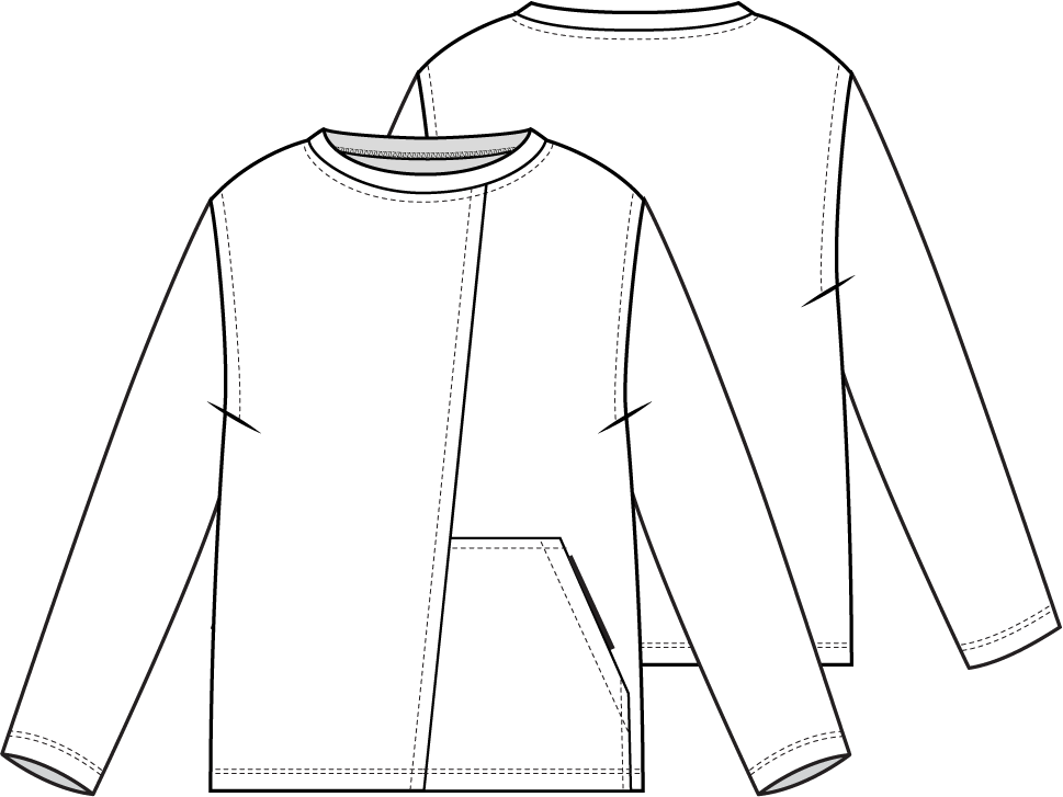 KNIPkids 0223 - 27 - Sweater - Modeltekening