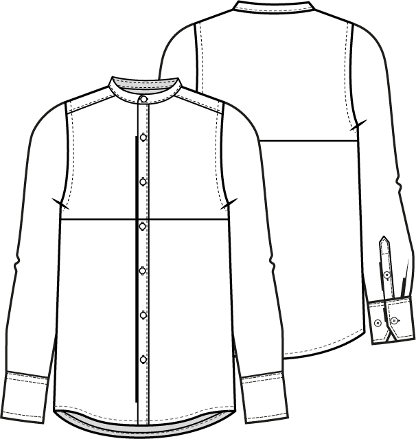 Knipmode 0123 - 01 - Overhemd modeltekening