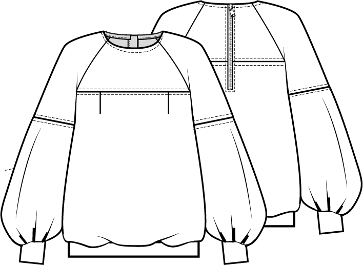 Knipmode 1022 - 04 - Sweater modeltekening