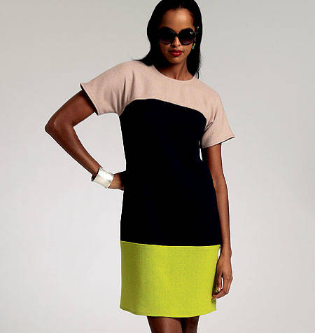 Vogue 8805 jurk in color blocking